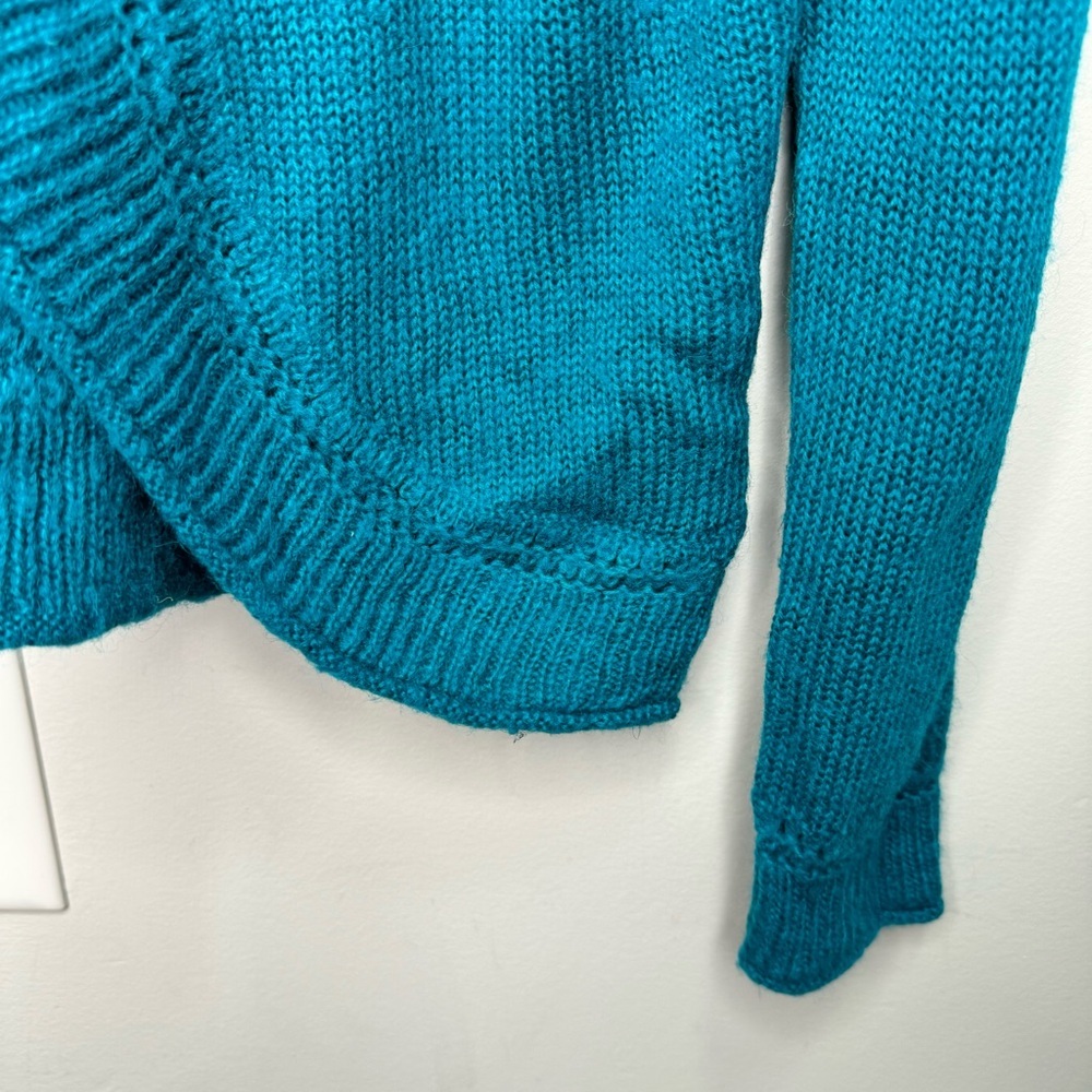 Chico's Blue Wool Mohair Open Front Cardigan Sweater Size Medium - Picture 5 of 10